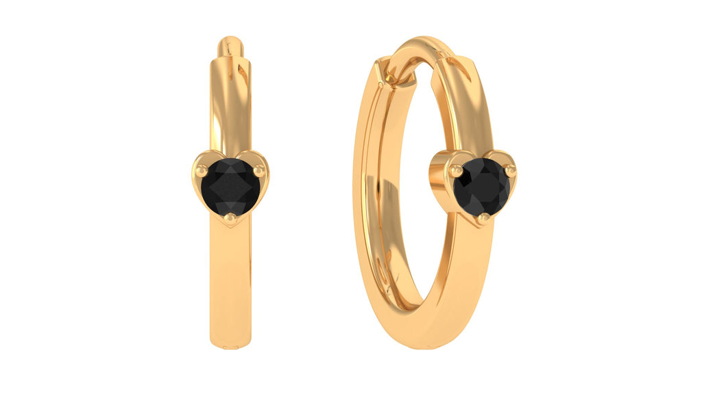 Genuine Black Diamond Conch Hoop Earring Black Diamond - ( AAA ) - Quality - Jewel Pierce