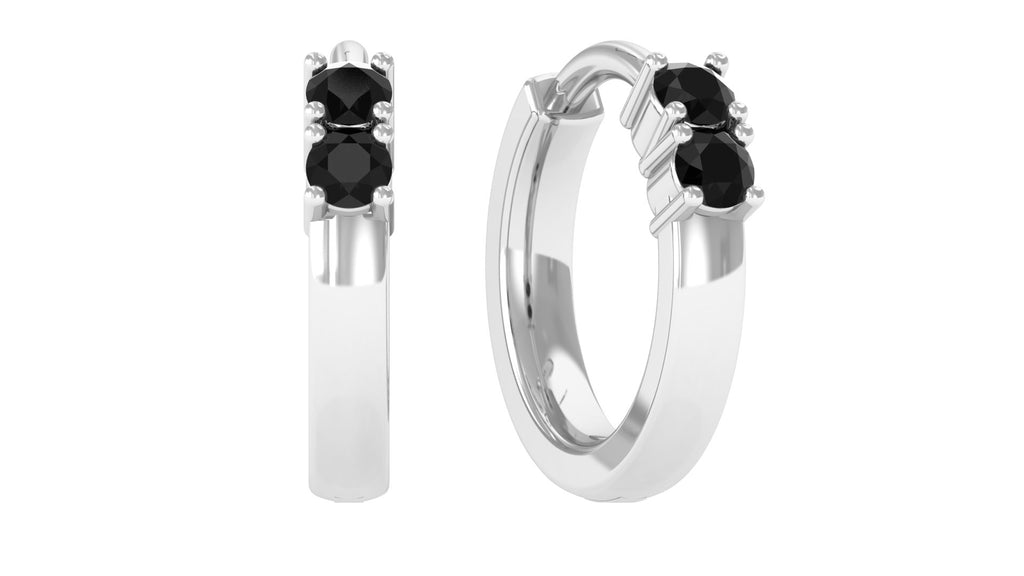 Real Black Diamond Conch Hoop Earring Black Diamond - ( AAA ) - Quality - Jewel Pierce