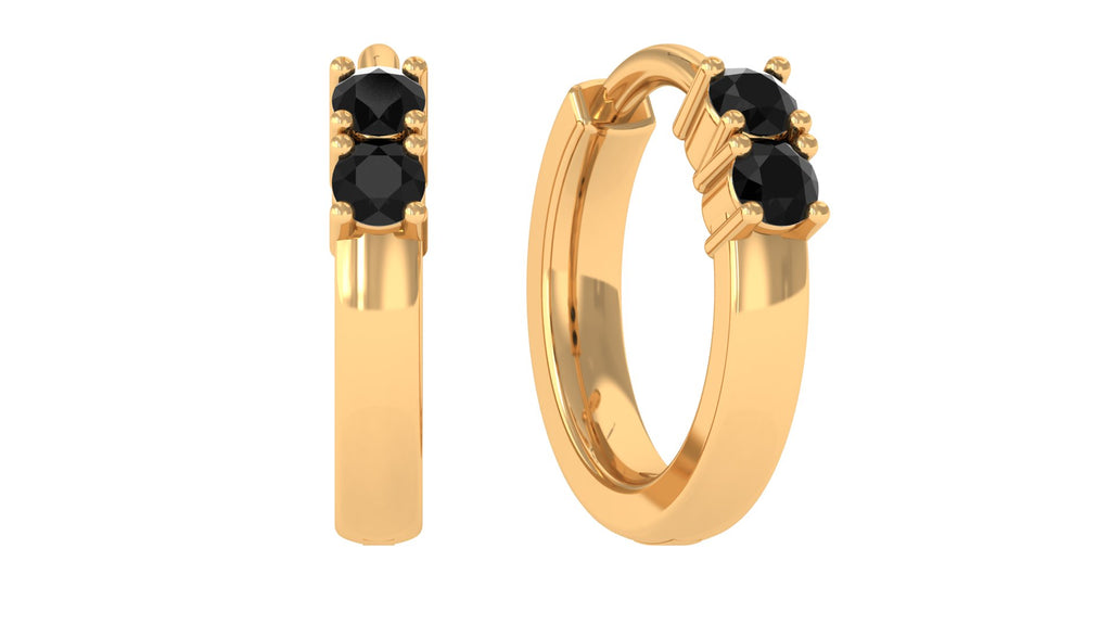 Real Black Diamond Conch Hoop Earring Black Diamond - ( AAA ) - Quality - Jewel Pierce