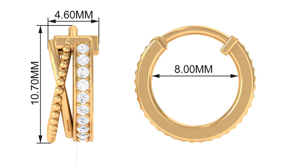Contemporary Diamond Conch Hoop Earring Diamond - ( HI-SI ) - Color and Clarity - Jewel Pierce