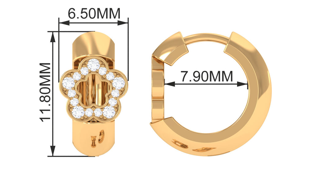 Nature Inspired Diamond Helix Hoop Earring Diamond - ( HI-SI ) - Color and Clarity - Jewel Pierce